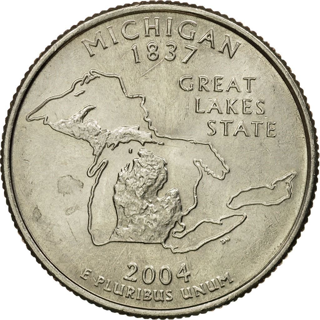United States | 1/4 Dollar Coin | Michigan | Km:355 | 2004