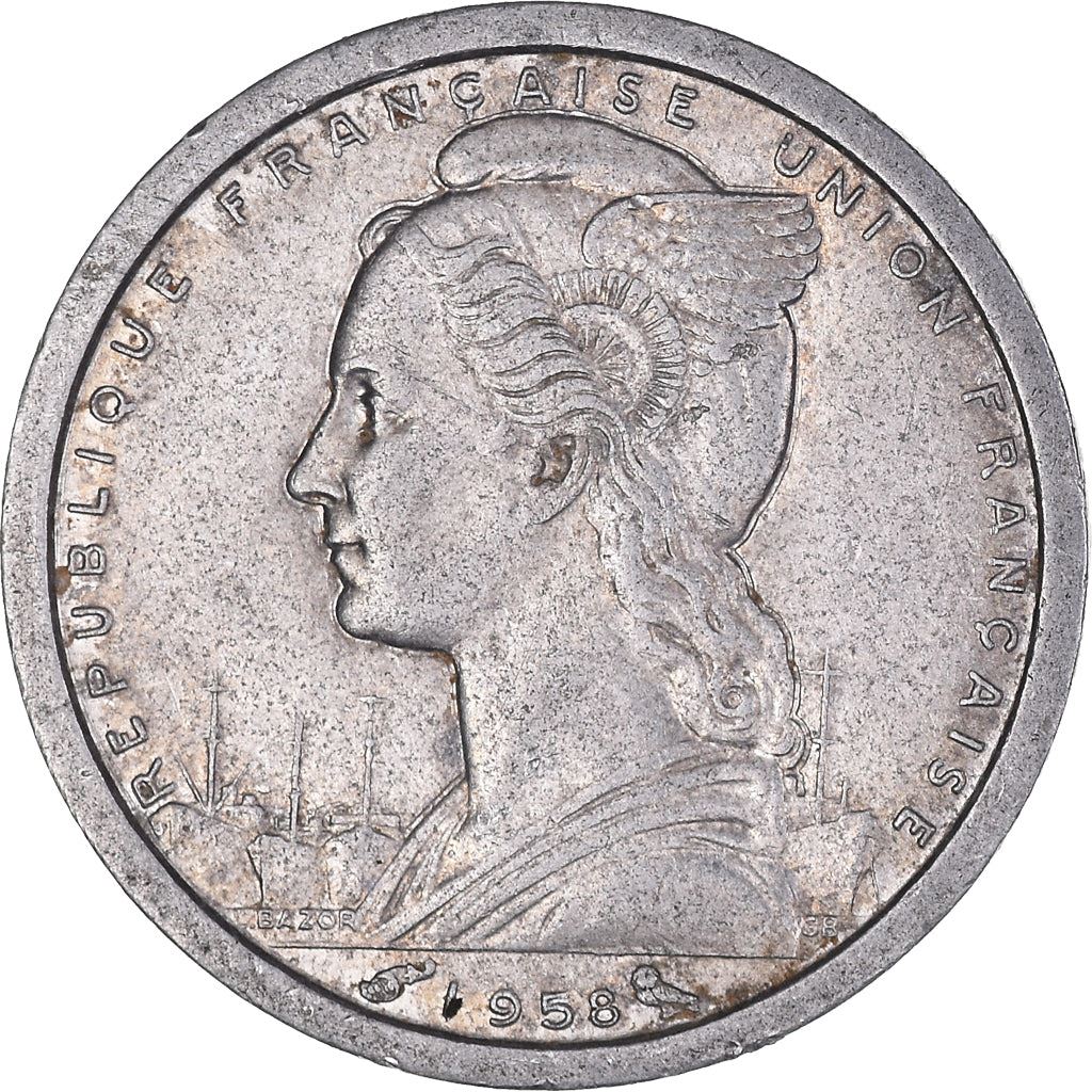 Madagascar | 1 Franc Coin | Marianne | Zebu | Km:3 | 1948 - 1958