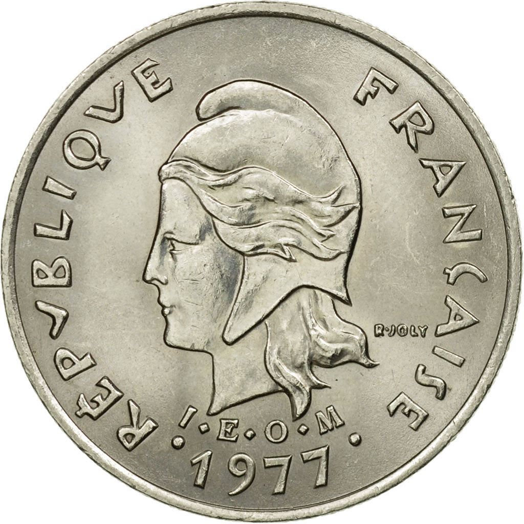 New Hebrides | 10 Francs Coin | Marianne | Native Mask | Snails | Km:2.2 | 1973 - 1982