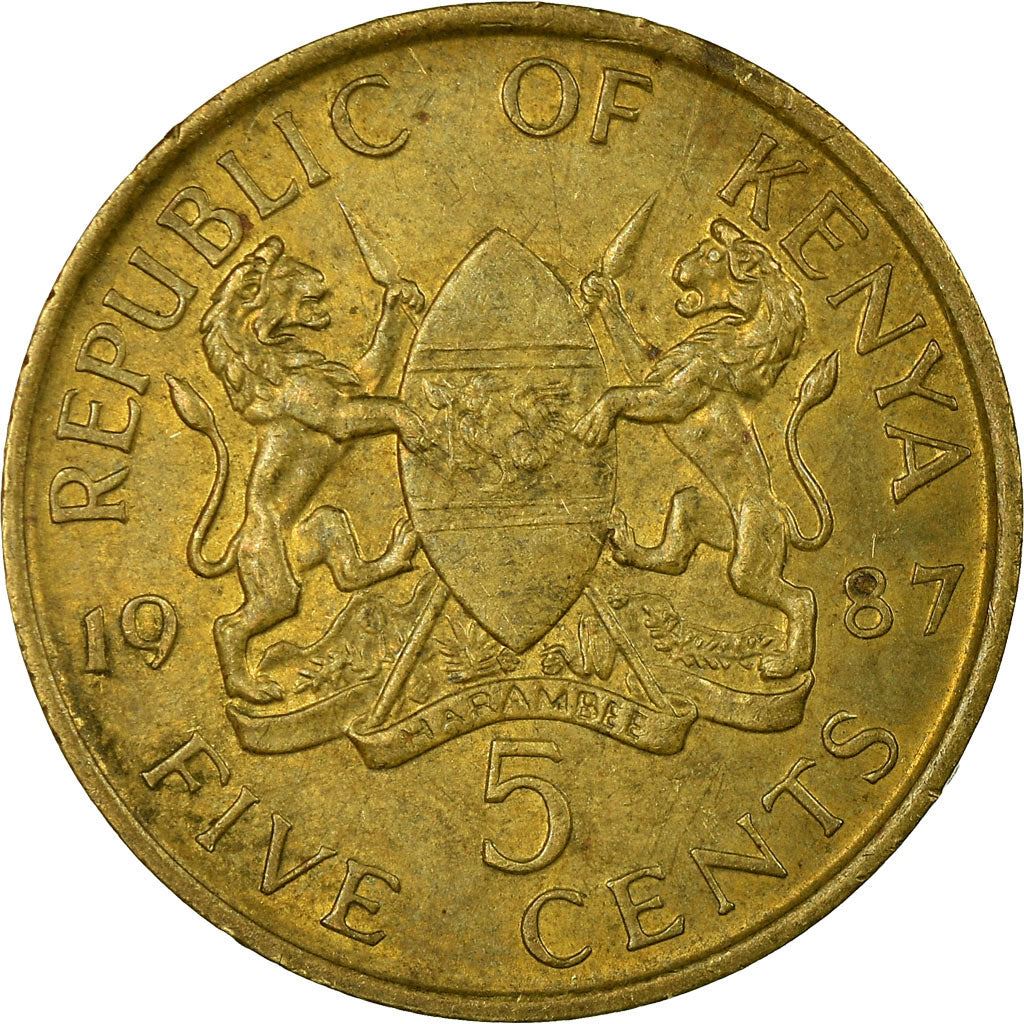 Kenya 5 Cents | President of Kenya 1989 - 2002 Coin | KM17 | 1978 - 1991