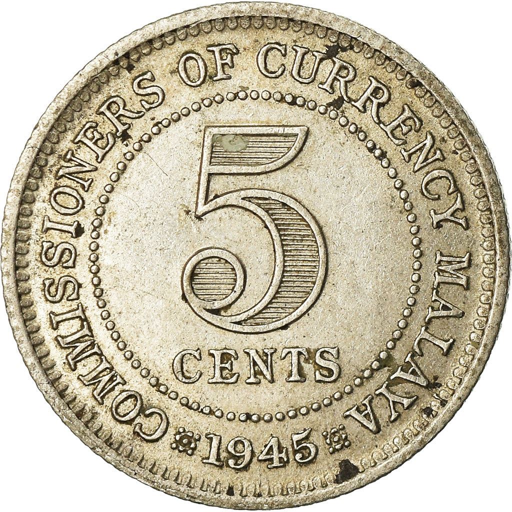 Malaya | 5 Cents Coin | George VI | Km:3A | 1943 - 1945