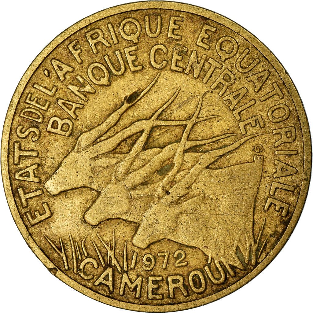 Central African States | 10 Francs Cfa Coin | Antelope | Crops | Km:2A | 1965 - 1972
