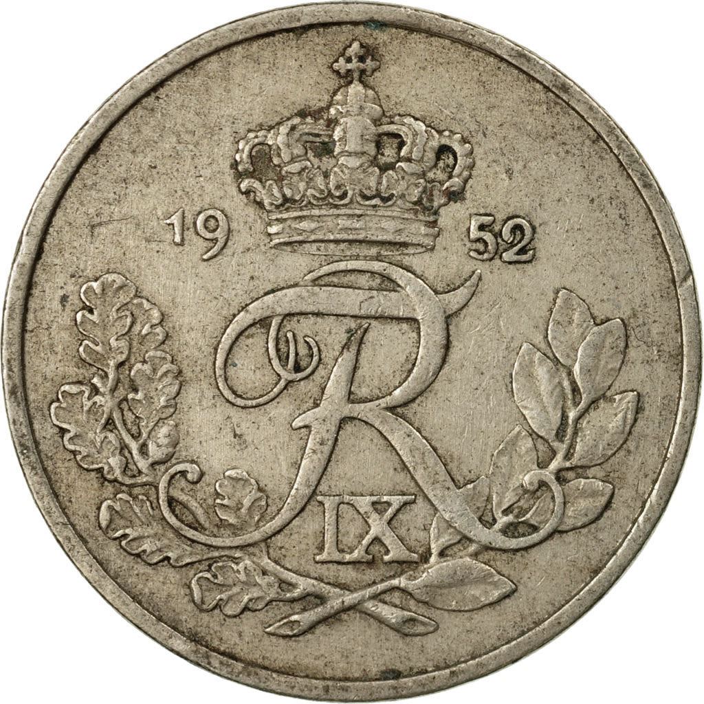 Denmark | 25 Ore Coin | Monogram | Km:842 | 1948 - 1960