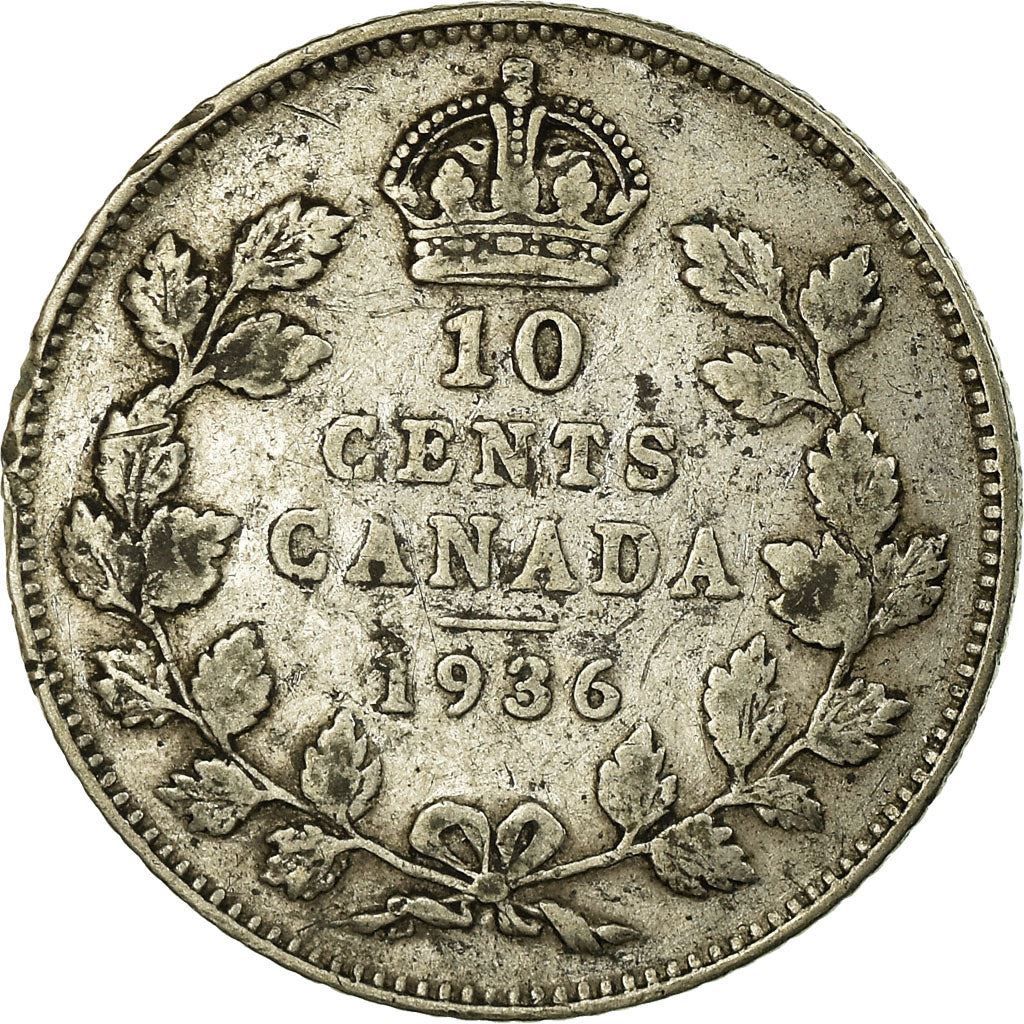 Canada | 10 Cents Coin | Silver | Crown | Wreath | KM:23a | 1920-1936