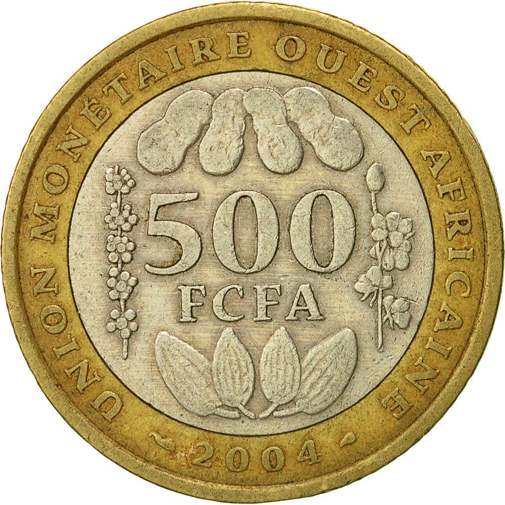 Western African States | 500 Francs Cfa Coin | Emblem of Central Bank | Nuts | Plants | Beans | Km:15 | 2003 - 2010