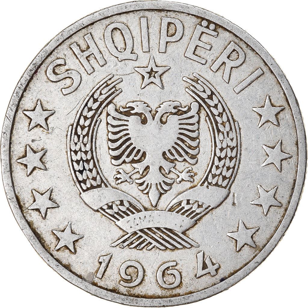 Albania | 1 Lek Coin | Aluminium | Coat of Arms | Double-Headed Eagle | Bird | Km:43 | 1964