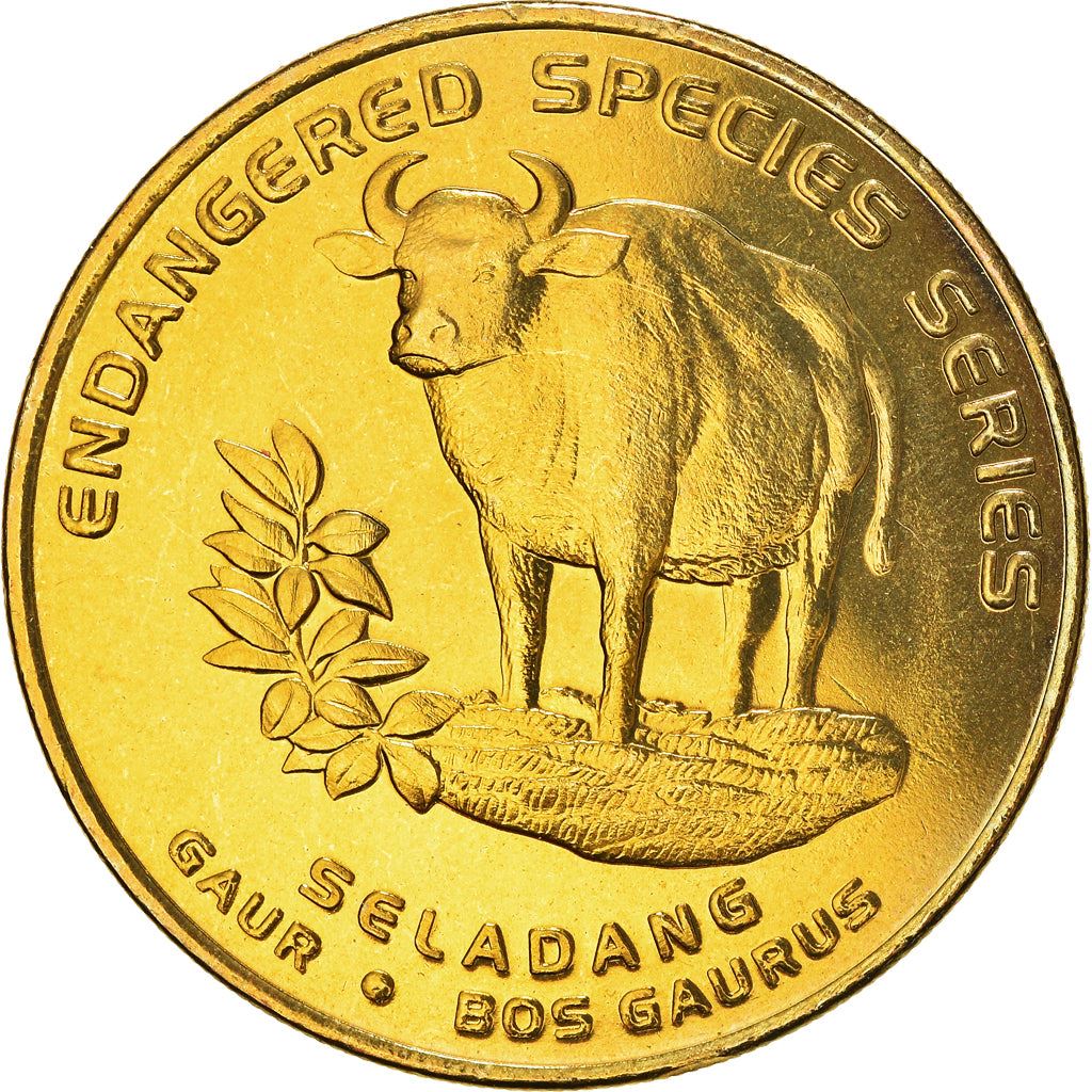 Malaysia 25 Sen - Agong XII Gaur Coin KM87 2003 Brass