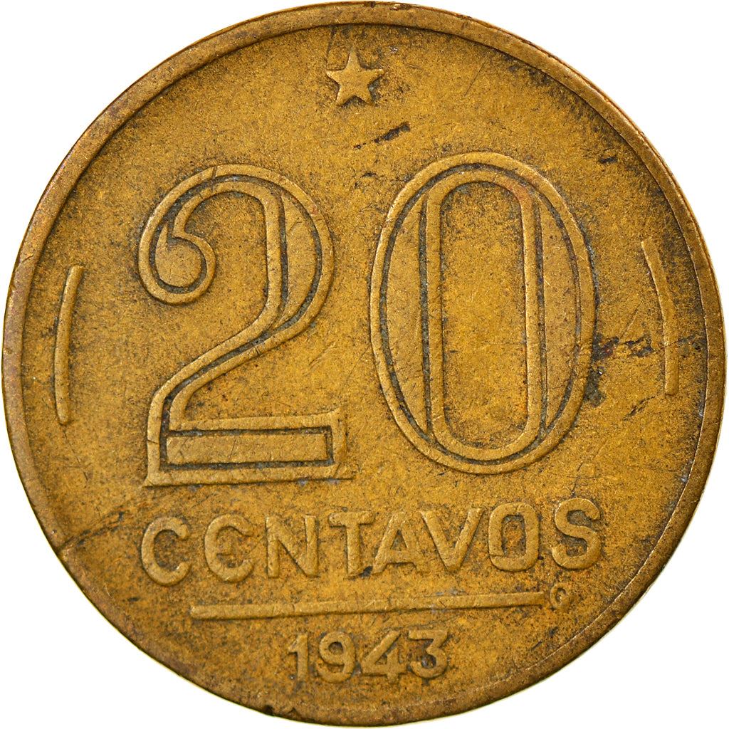 Brazil | 20 Centavos Coin | Getúlio Dornelles Vargas | Km:556A | 1943 - 1948