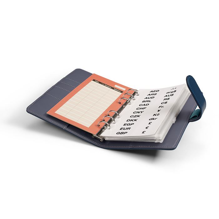 Travel Money Ring Binder | 5 Zip-Up Sheets Included | Three Colours