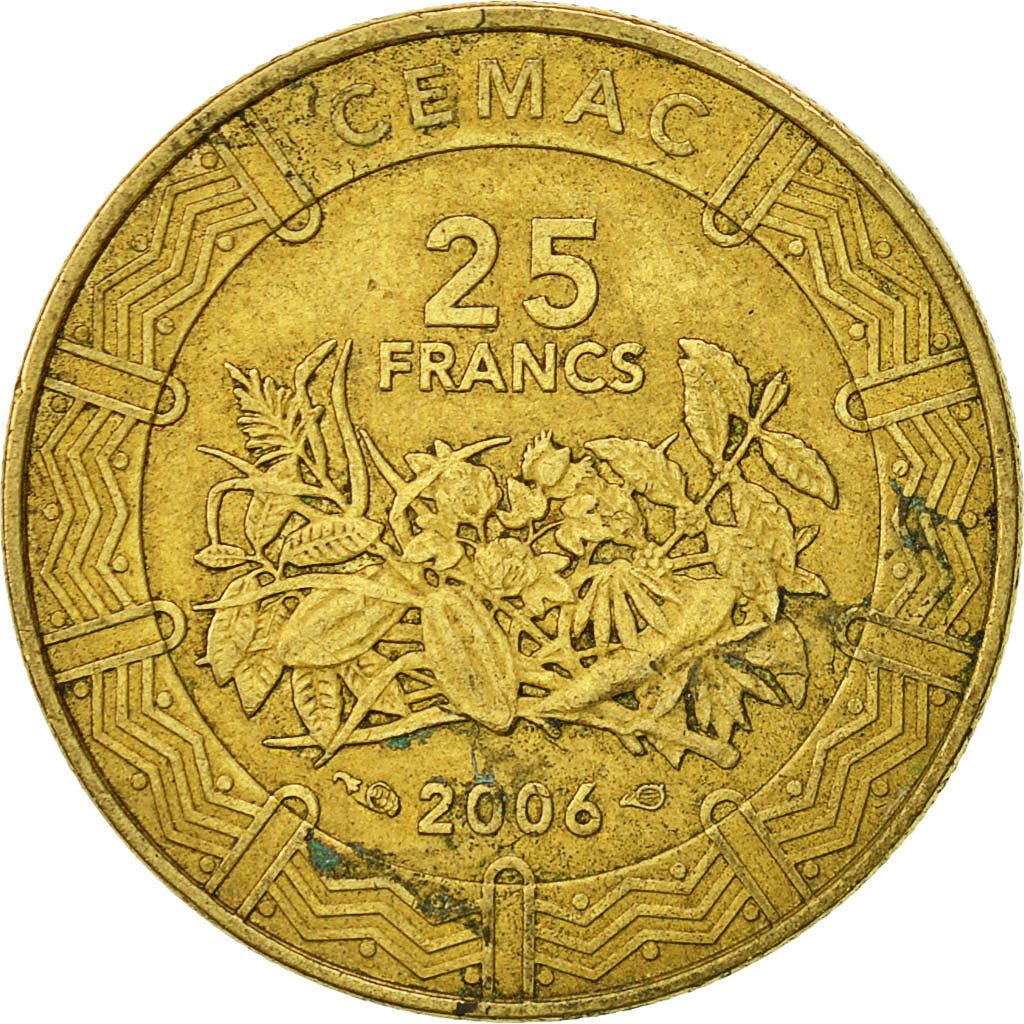 Central African States | 25 Francs Cfa Coin | Plants | Km:20 | 2006 - 2023