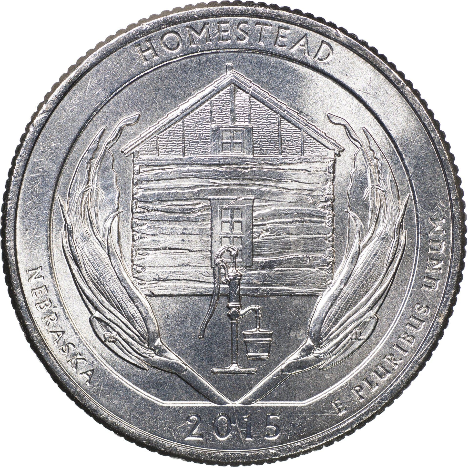 United States | 1/4 Dollar Coin | Homestead National Monument | Km:597 | 2015