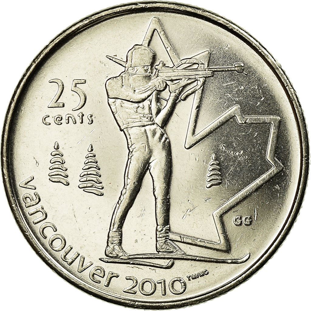 Canada | 25 Cents Coin | Nickel plated steel | Biathlon | KM:685 | 2007