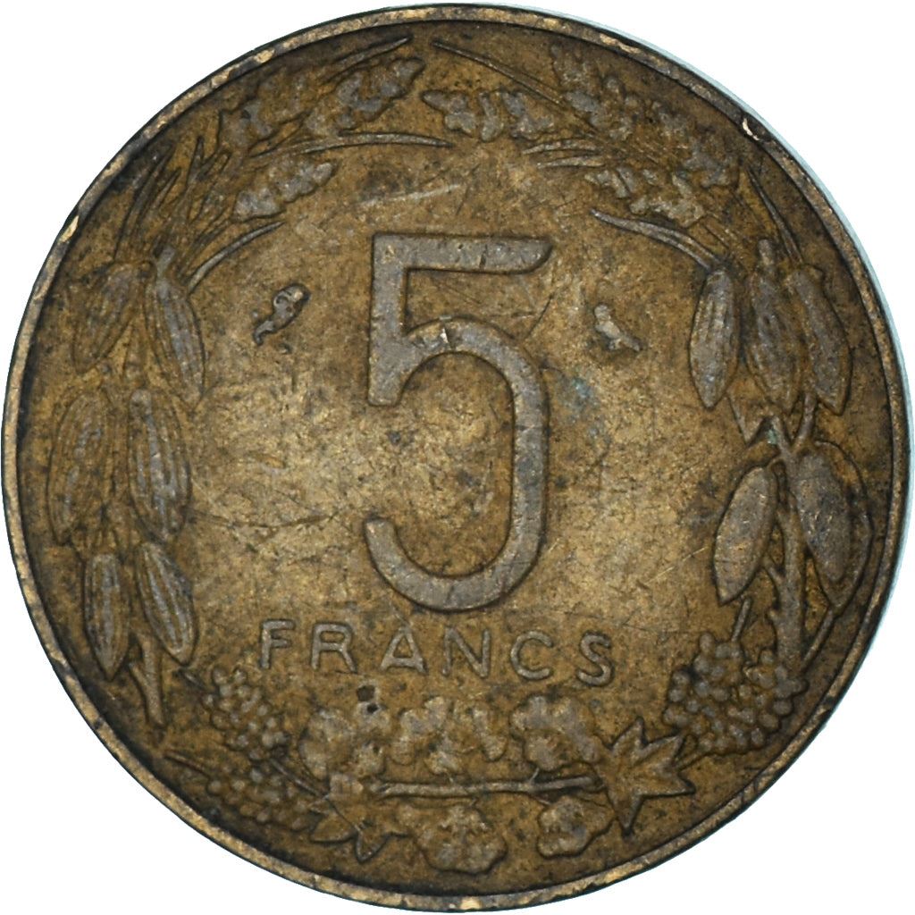 Central African States | 5 Francs Cfa Coin | Antelope | Crops | Km:1 | 1961 - 1962