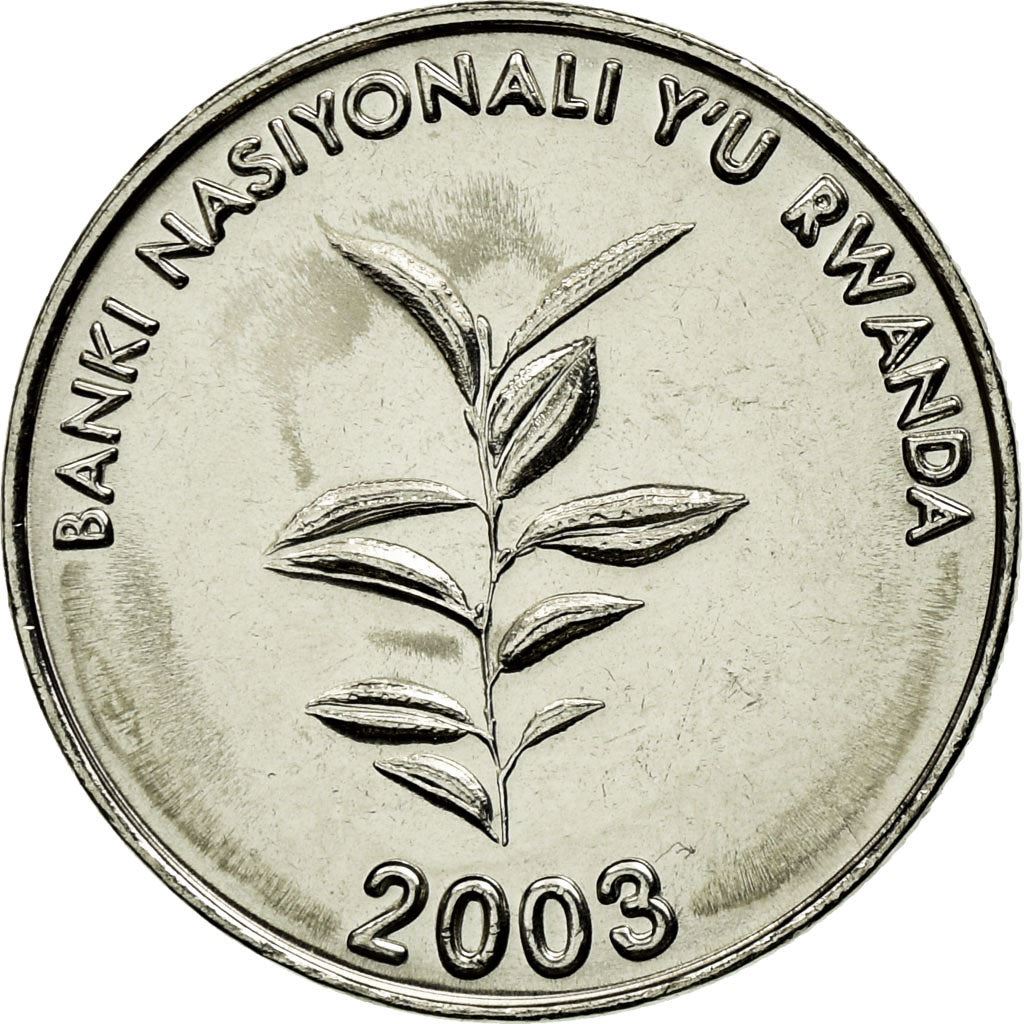 Rwanda | 20 Amafaranga Coin | Tea Plants | Km:25 | 2003