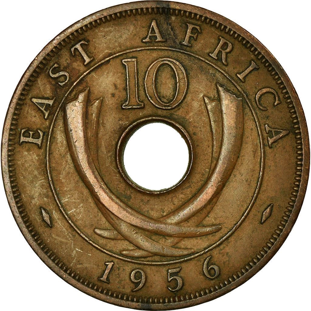 East Africa | 10 Cents Coin | Crown | Tusks | Km:38 | 1956 - 1964