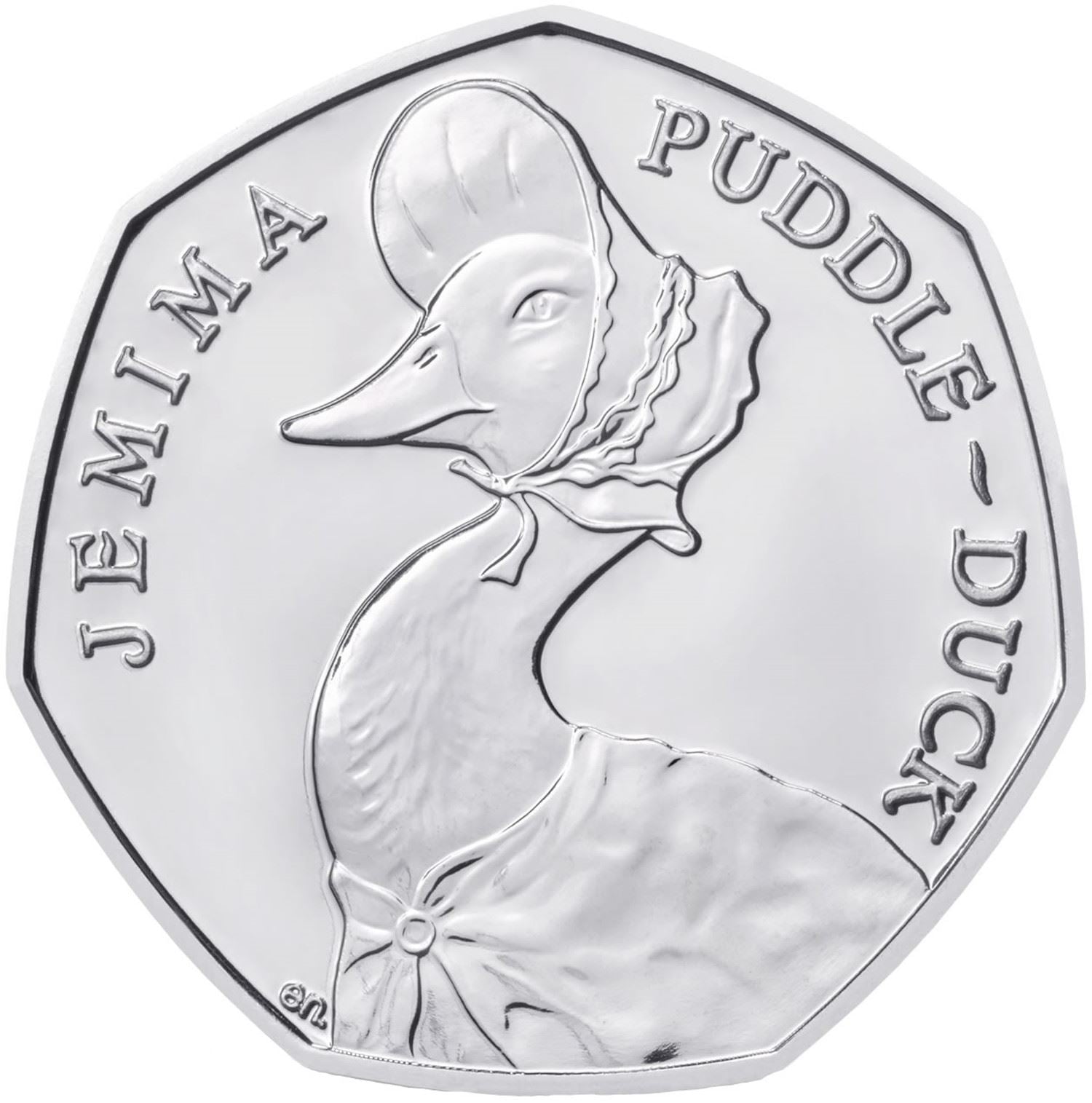 United Kingdom 50 Pence Coin | Elizabeth II 5th portrait | Jemima Puddle|Duck | 2016
