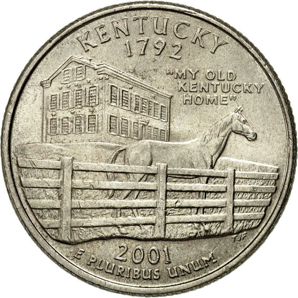 United States | 1/4 Dollar Coin | Kentucky | Km:322 | 2001