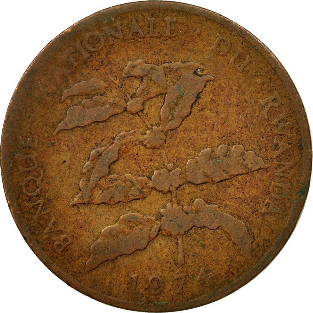 Rwanda | 5 Francs Coin | Coffee Plant | Km:13 | 1974 - 1987