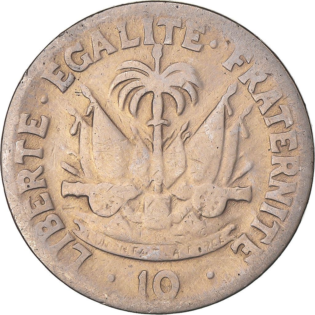 Haiti | 10 Centimes Coin | Francois Duvalier | Cannon | Km:63 | 1958 - 1970