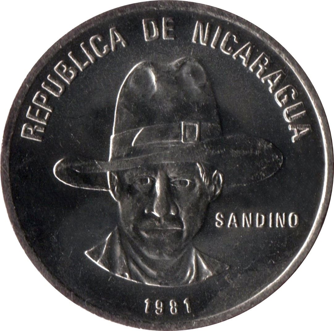 Nicaraguan 25 Centavos Coin | Augusto Nicolas Sandino | KM51 | 1981 - 1985