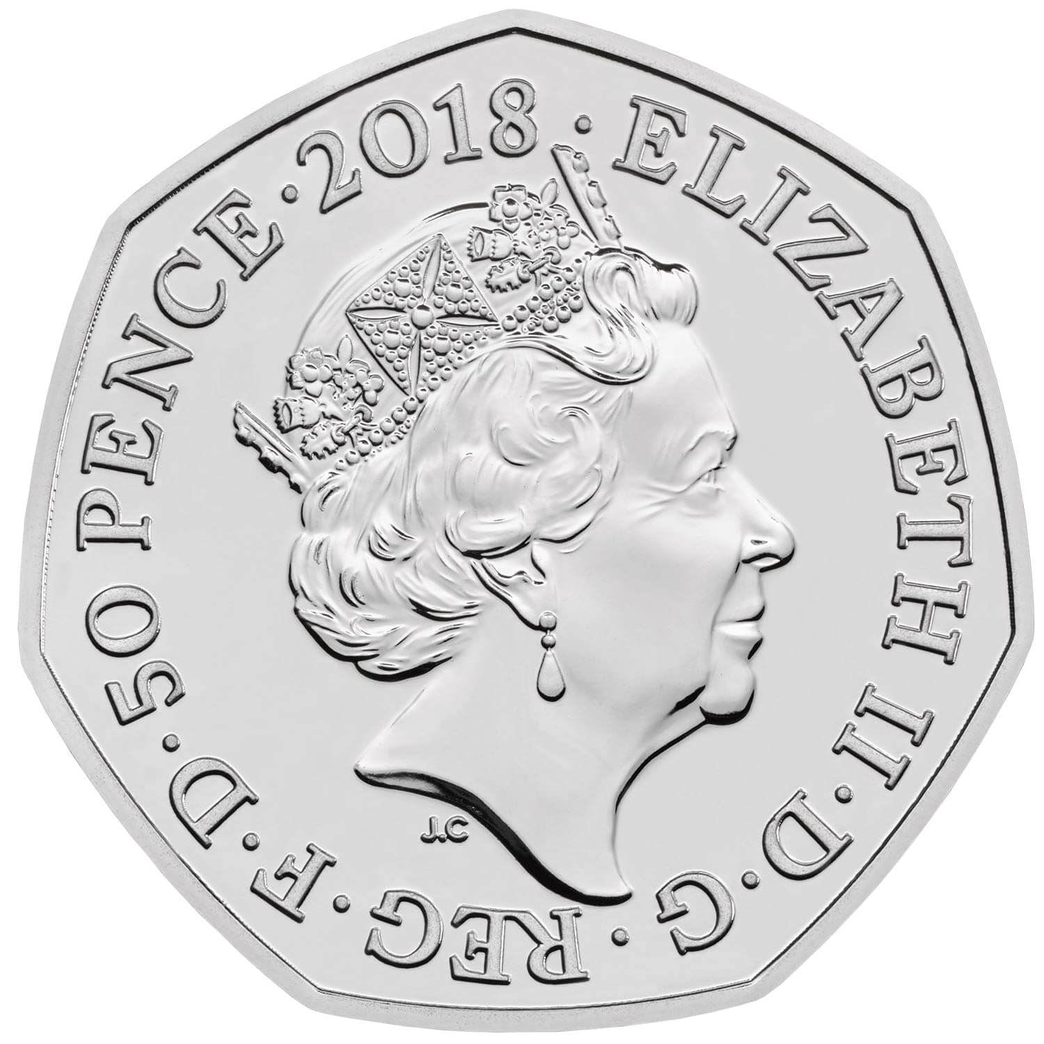 United Kingdom 50 Pence Coin | Elizabeth II 5th portrait | The Snowman | 2018