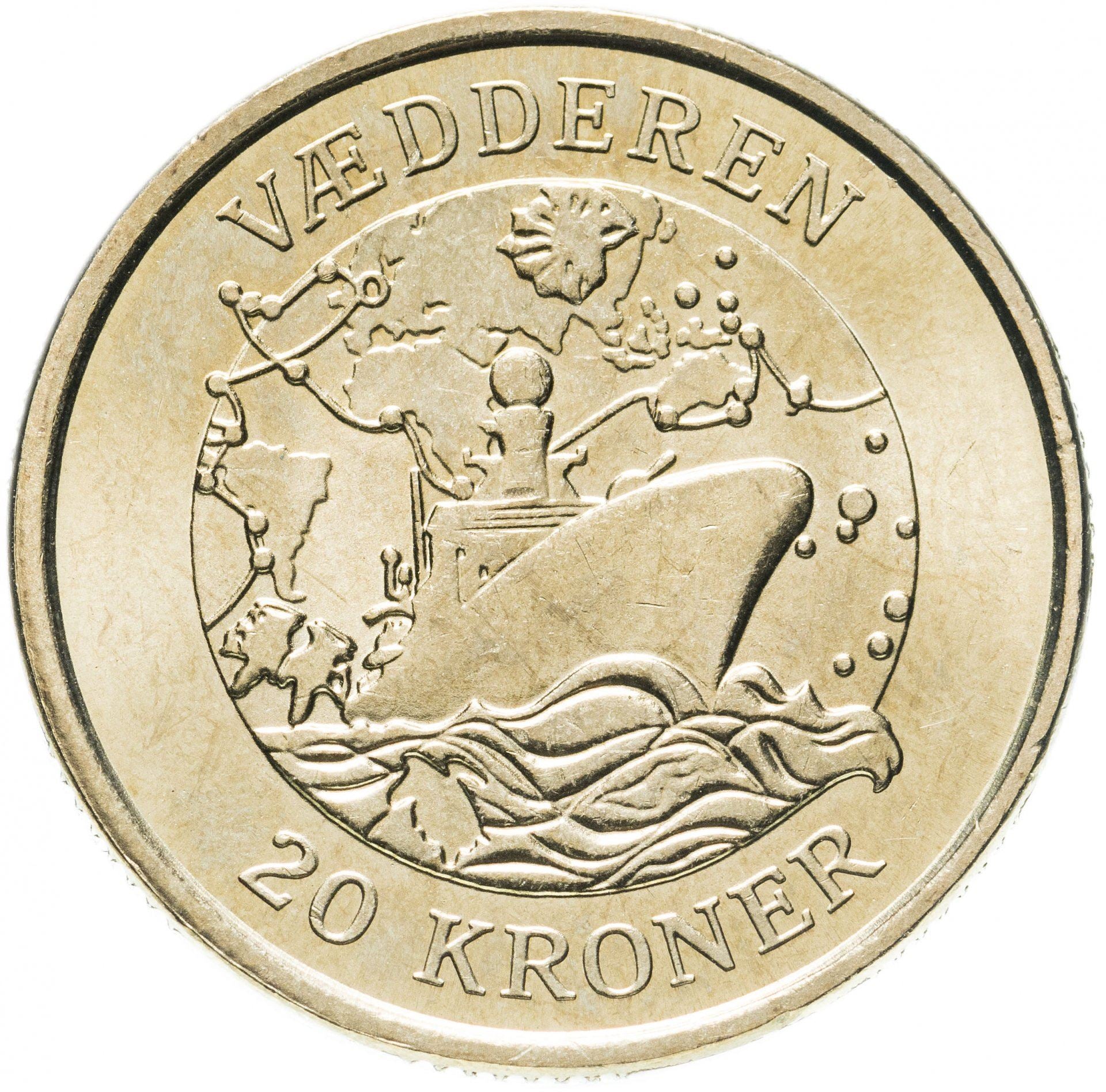 Denmark | 20 Kroner Coin | Vædderen | KM:921 | 2007