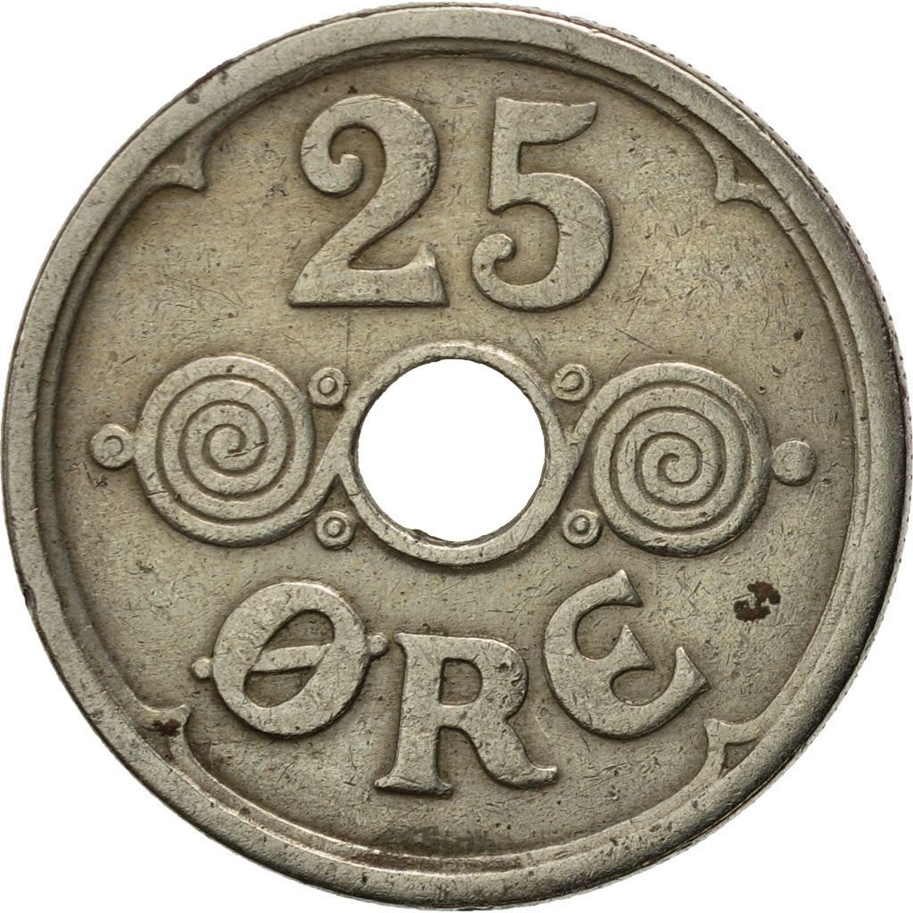 Denmark | 25 Ore Coin | Monogram | Km:823 | 1924 - 1947