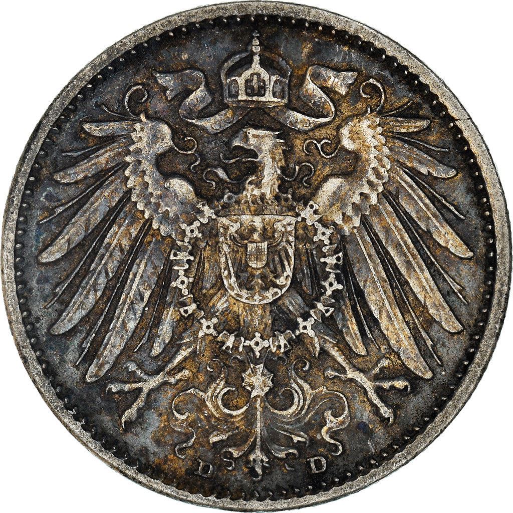 German Empire 1 Mark Coin | Deutsches Reich | Wilhelm II | Type 2 - Small Shield | KM14 | 1891 - 1916