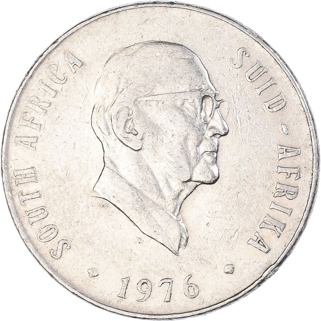 South Africa 50 Cents Coin | Jacobus J. Fouche | KM96 | 1976