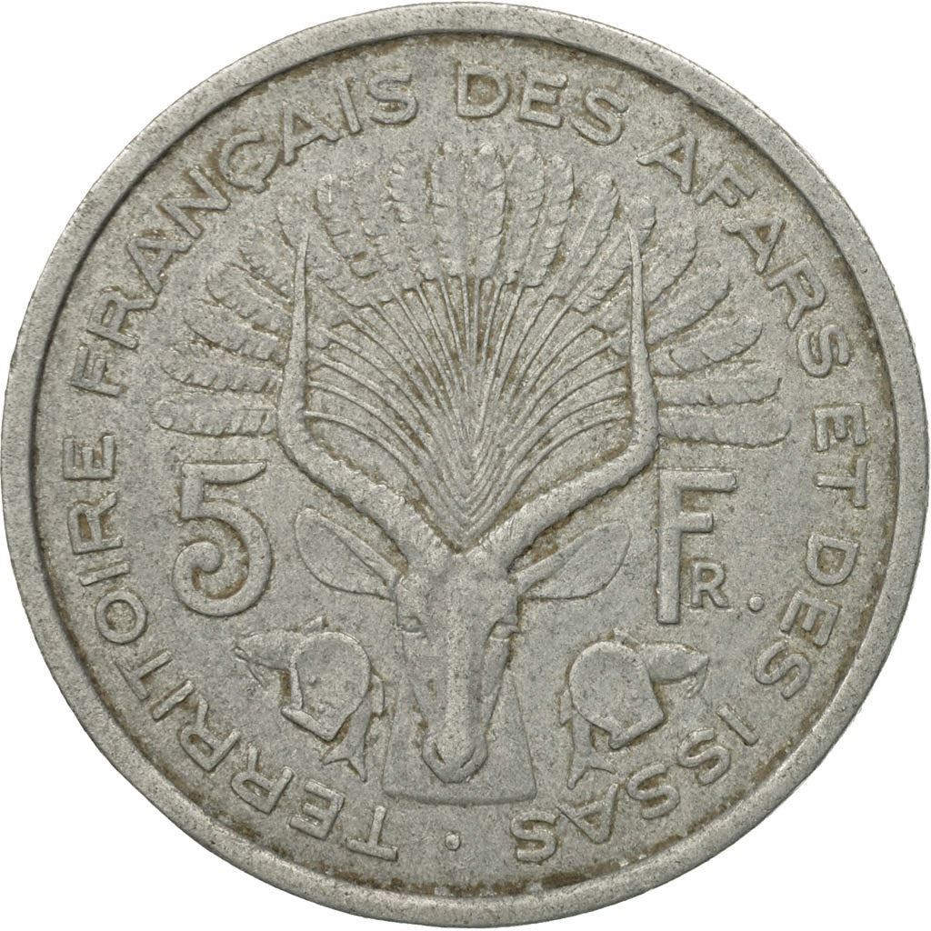 Afars and Issas | 5 Francs Coin | Marianne | Lyre Antelope | Km:14 | 1968 - 1975