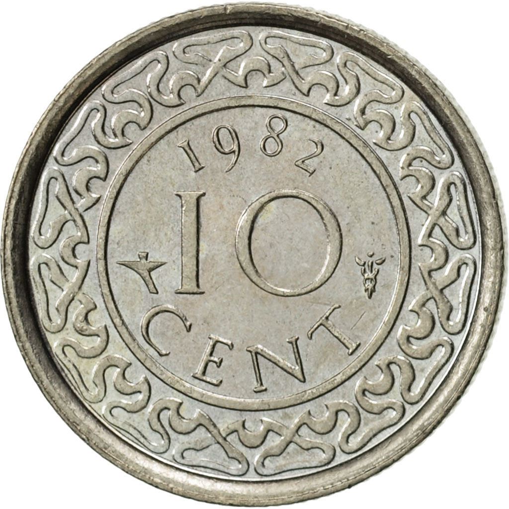 Suriname | 10 Cents Coin | Natives | Wreath | Km:13 | 1962 - 1986