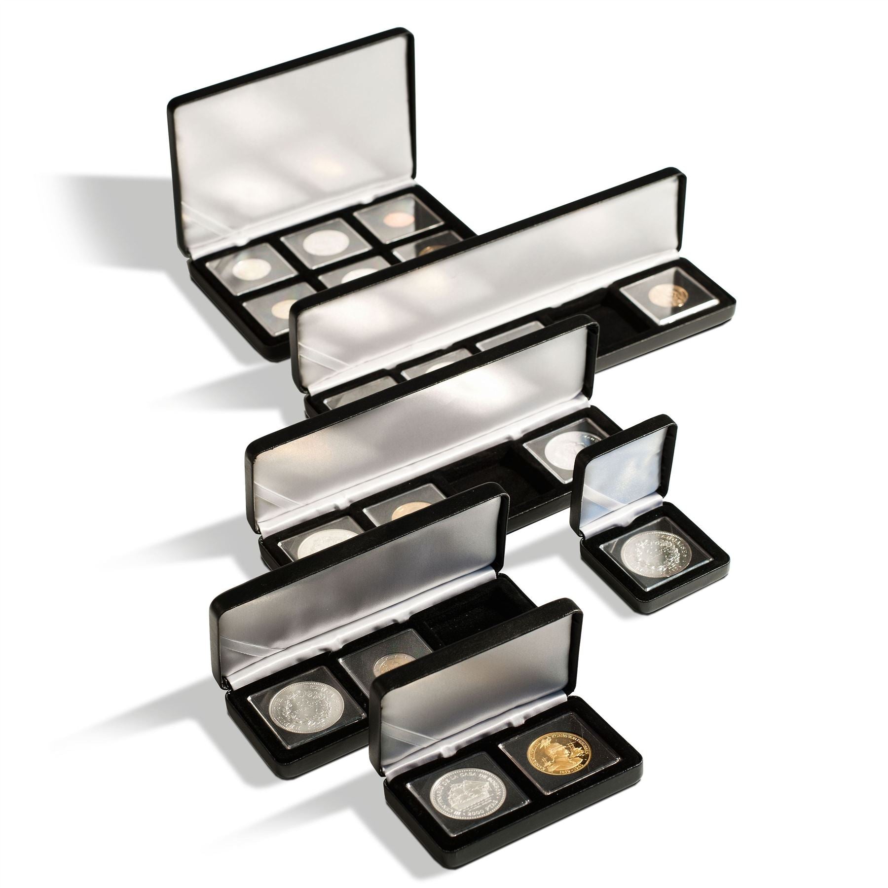 NOBILE QUADRUM Coin Box | Box for Presenting Coins in Square QUADRUM Capsules | 1 to 6 Compartments