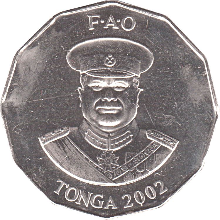 Tonga | Moneta da 50 Seniti | Re Tupou IV | Pomodoro | FAO | KM:71a | 2002 - 2004