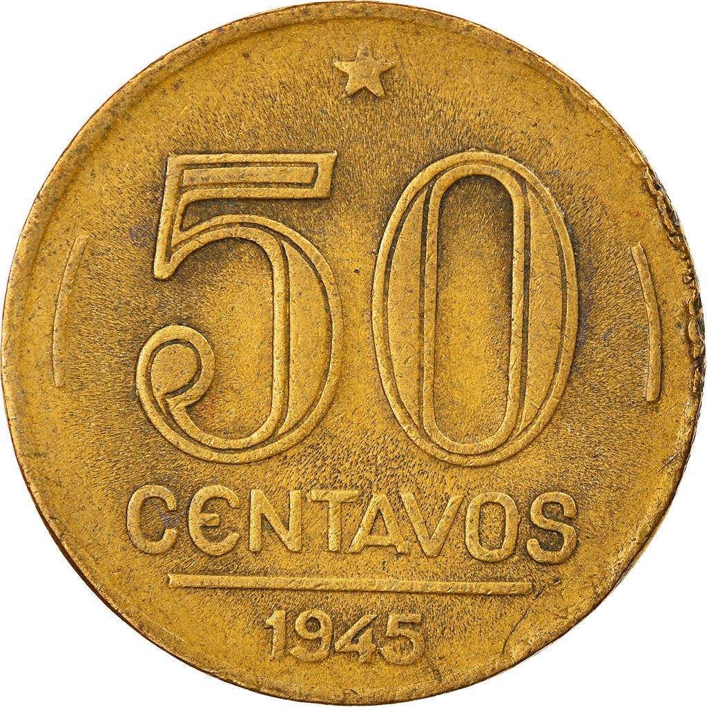 Brazil | 50 Centavos Coin | Getúlio Dornelles Vargas | Km:557A | 1943 - 1947