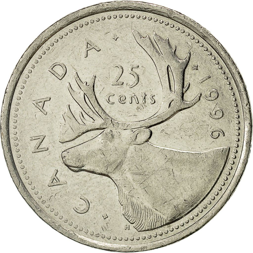 Canada | 25 Cents Coin | Nickel | 3rd portrait | KM:184 | 1990-2001
