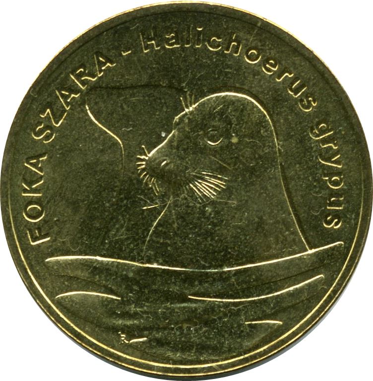 Poland | 2 Z?ote | Halichoerus grypus | Grey Seal | Eagle | KM578 | 2007