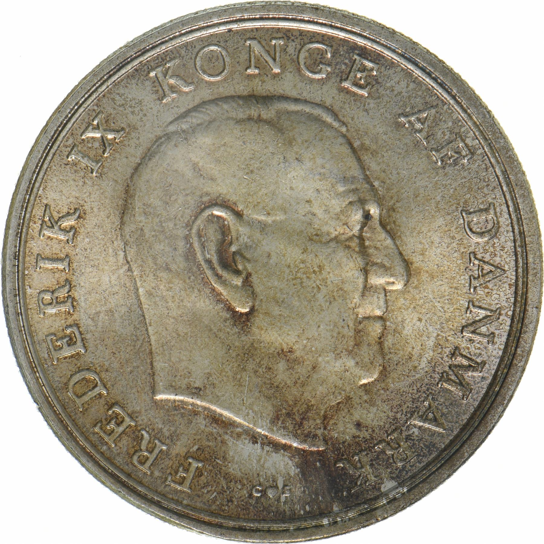 Denmark | 5 Kroner Coin | Silver | Wedding of Princess Anne Marie | KM:854 | 1964