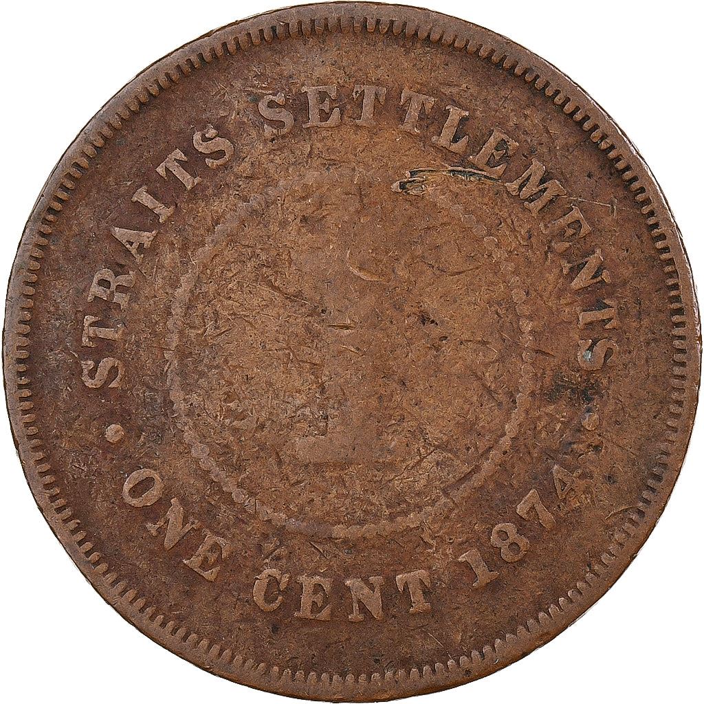 Straits Settlements | 1 Cent Coin | Queen Victoria | Copper | KM:9 | 1872-1883