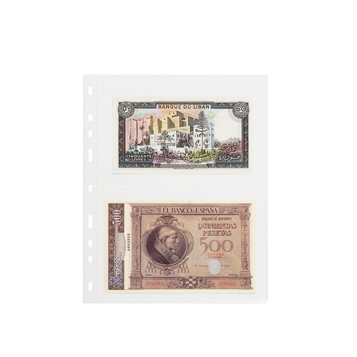 OPTIMA Banknote Sheets for Ring Binders | Packs of 50 | Different Pocket Configurations