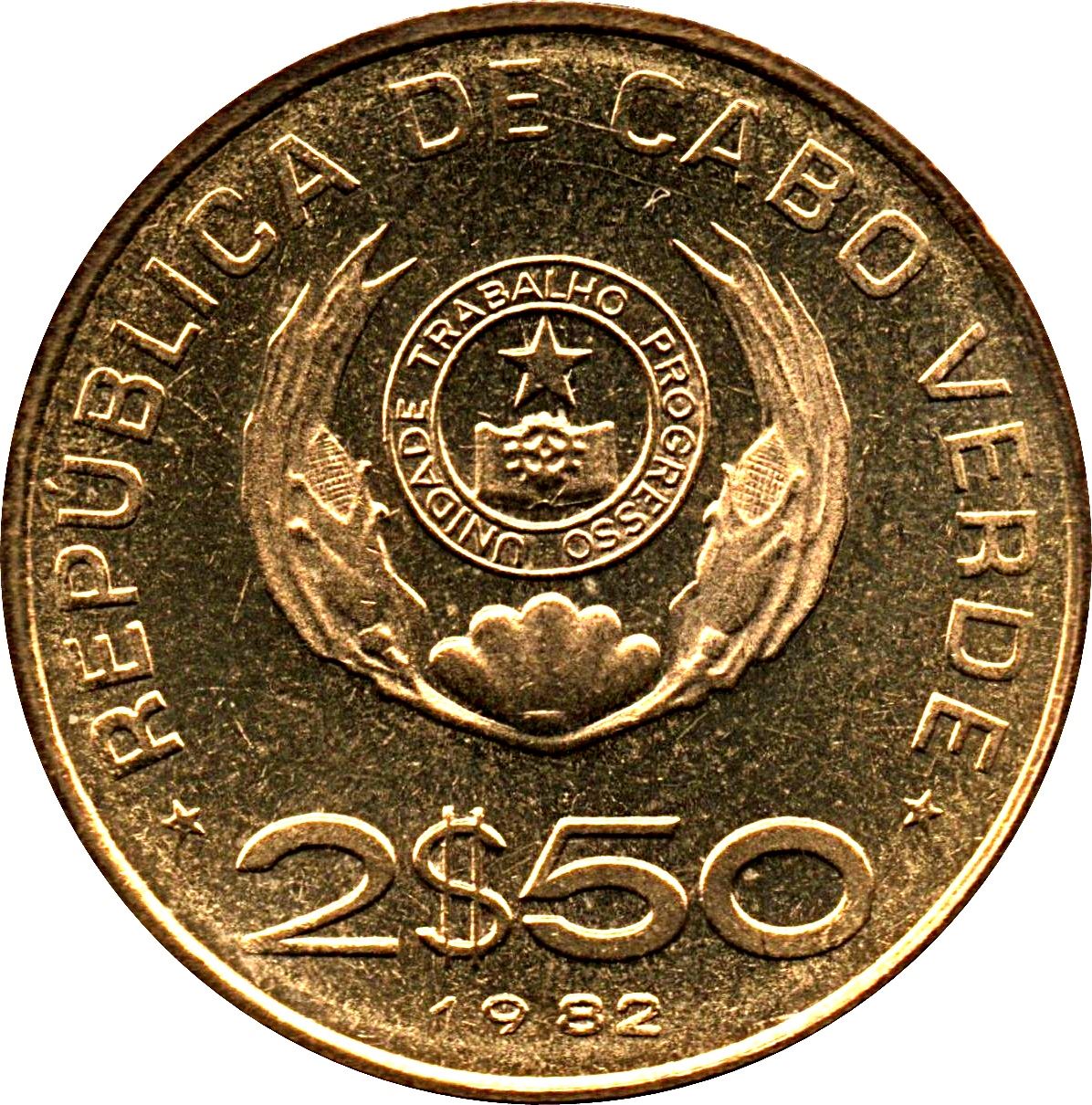 Cape Verde 2.5 Escudos Coin | FAO | Coffee Tree | KM18 | 1977 - 1982