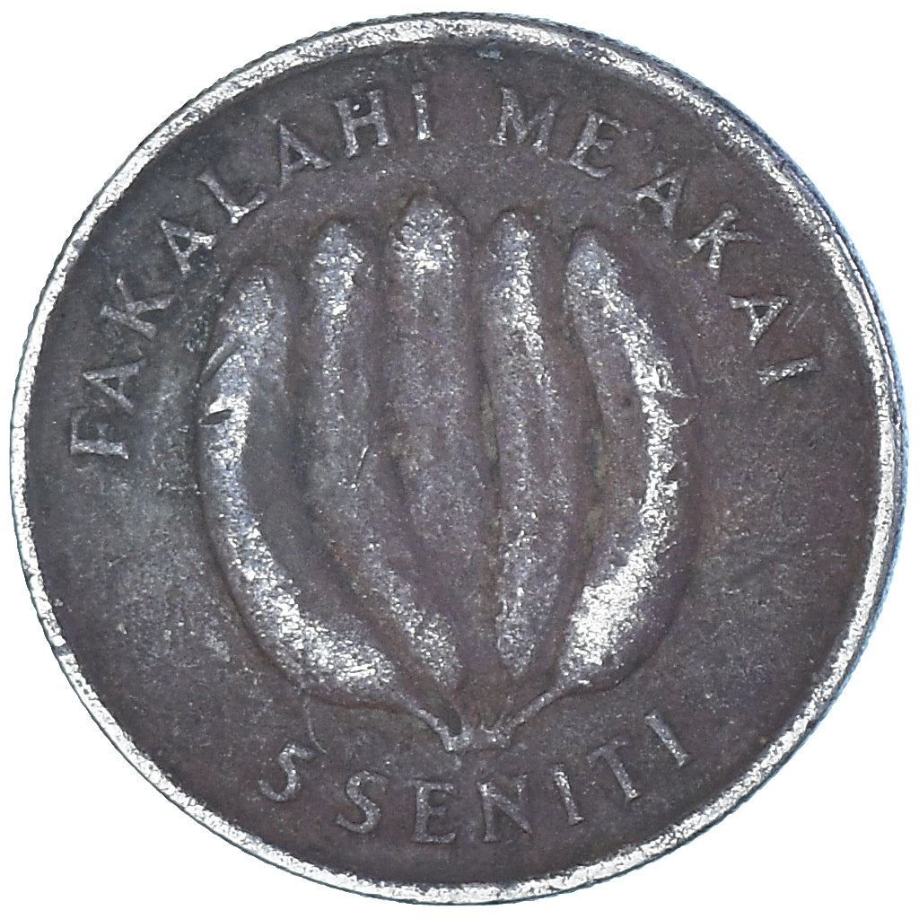 Tonga | Moneta da 5 Seniti | Gallo | Pollo | Banana | FAO | Km:44 | 1975 - 1979