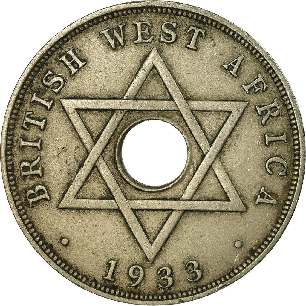 British West Africa | 1 Penny Coin | Crown | Hexagram | Km:9 | 1912 - 1936