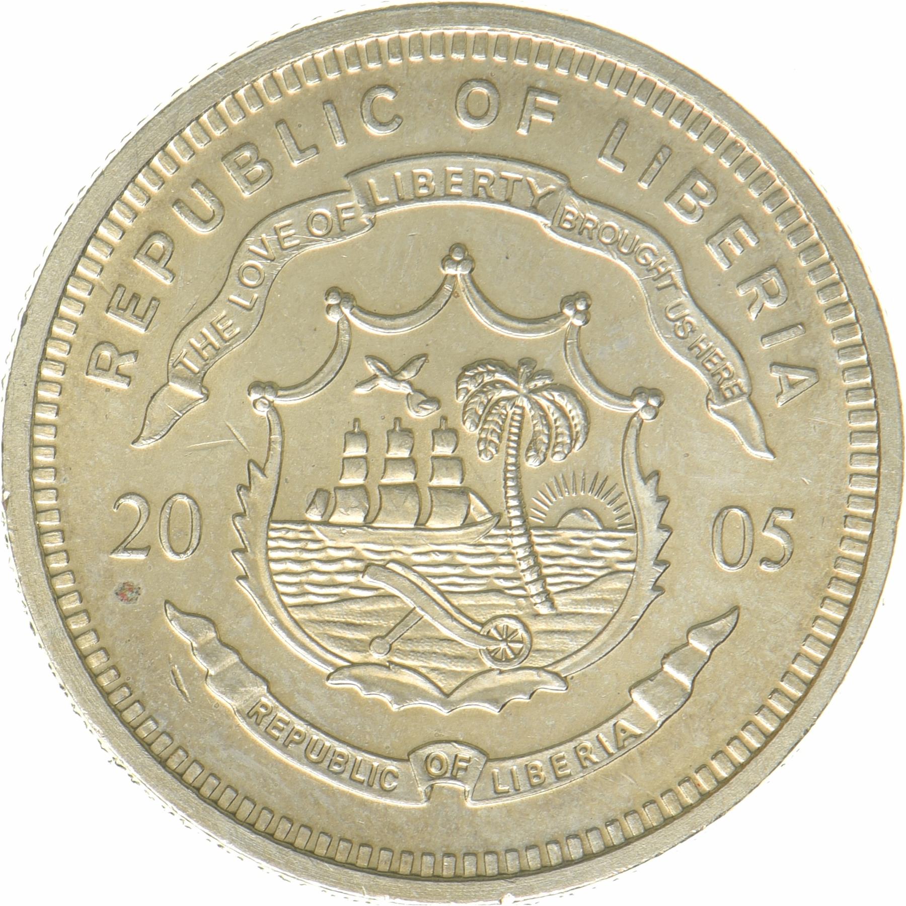 Liberia | 1 Dollar Coin | Benedict XVI | KM:1036 | 2005