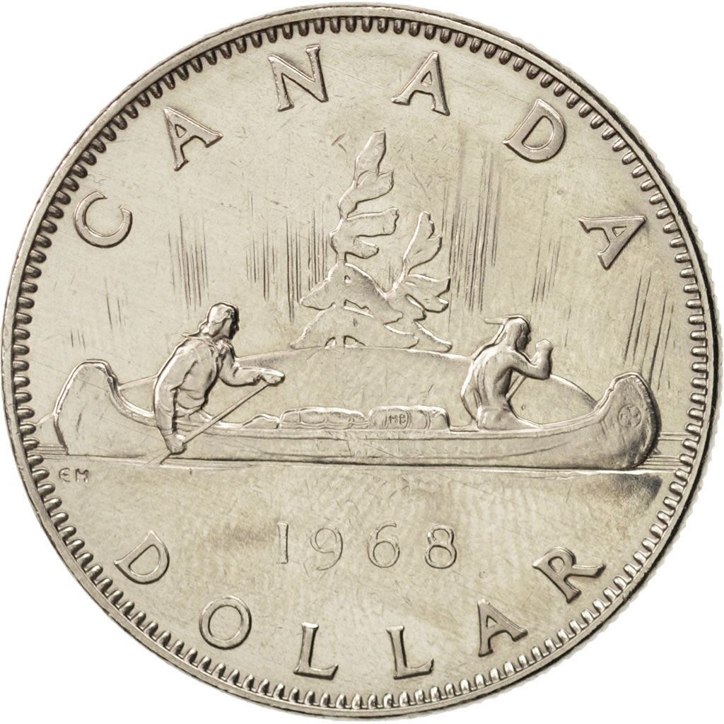 Kanada | 1 dolerio moneta | Nikelis | Antrasis portretas | KM:76.1; 76.2 | 1968–1976