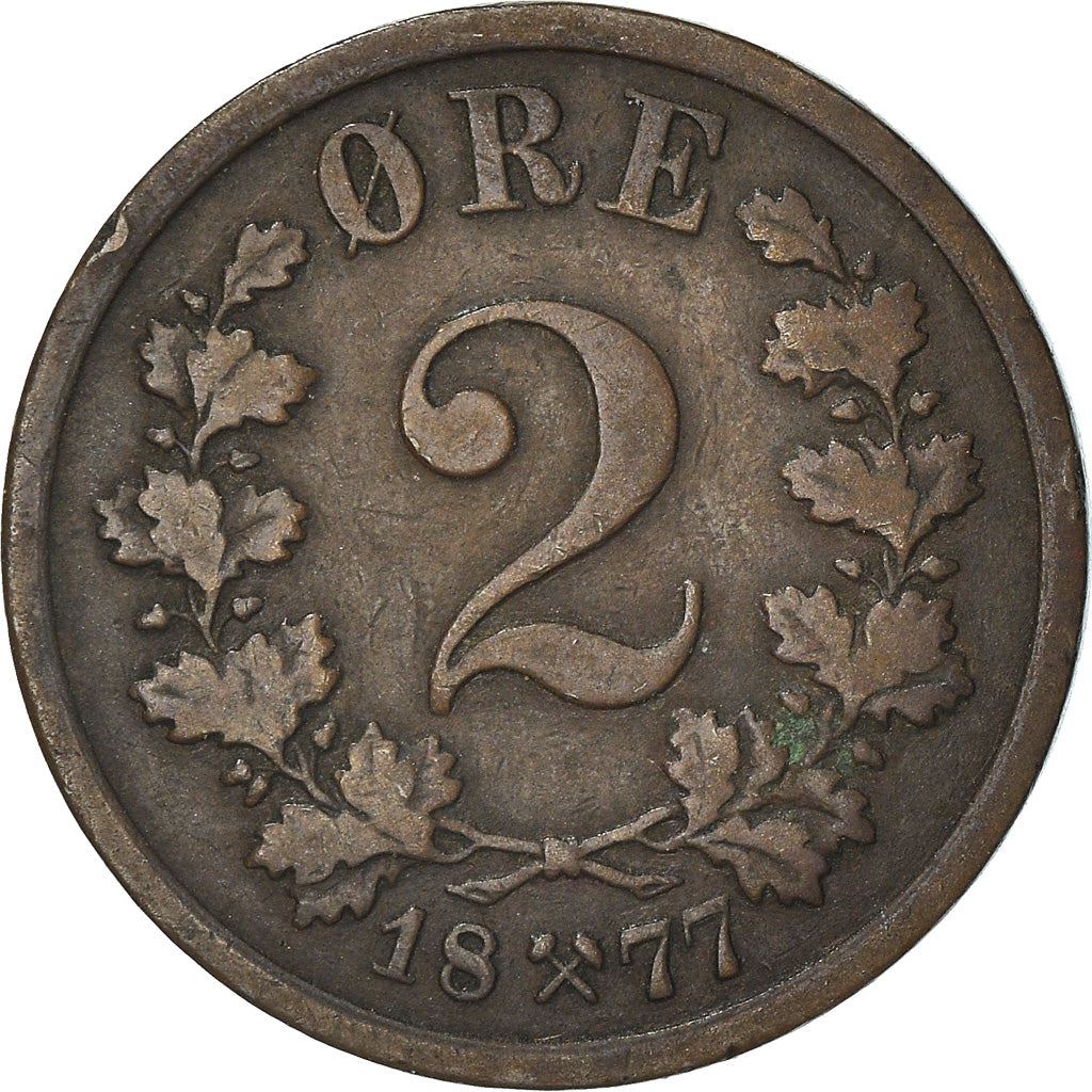 Norge | 2 Øre Mønt | Oscar II | KM:353 | 1876 - 1902