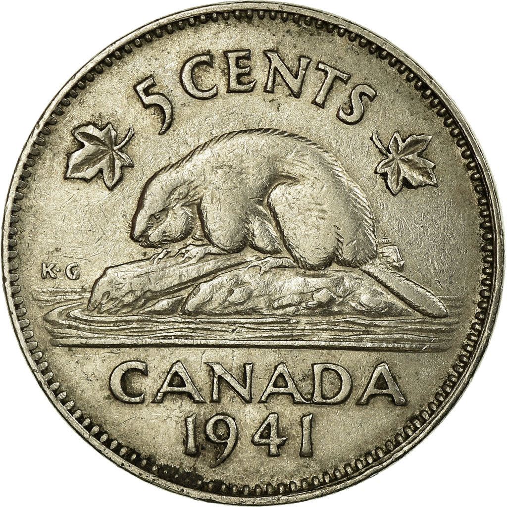Canada | 5 Cents Coin | Nickel | KM:33 | 1937-1942