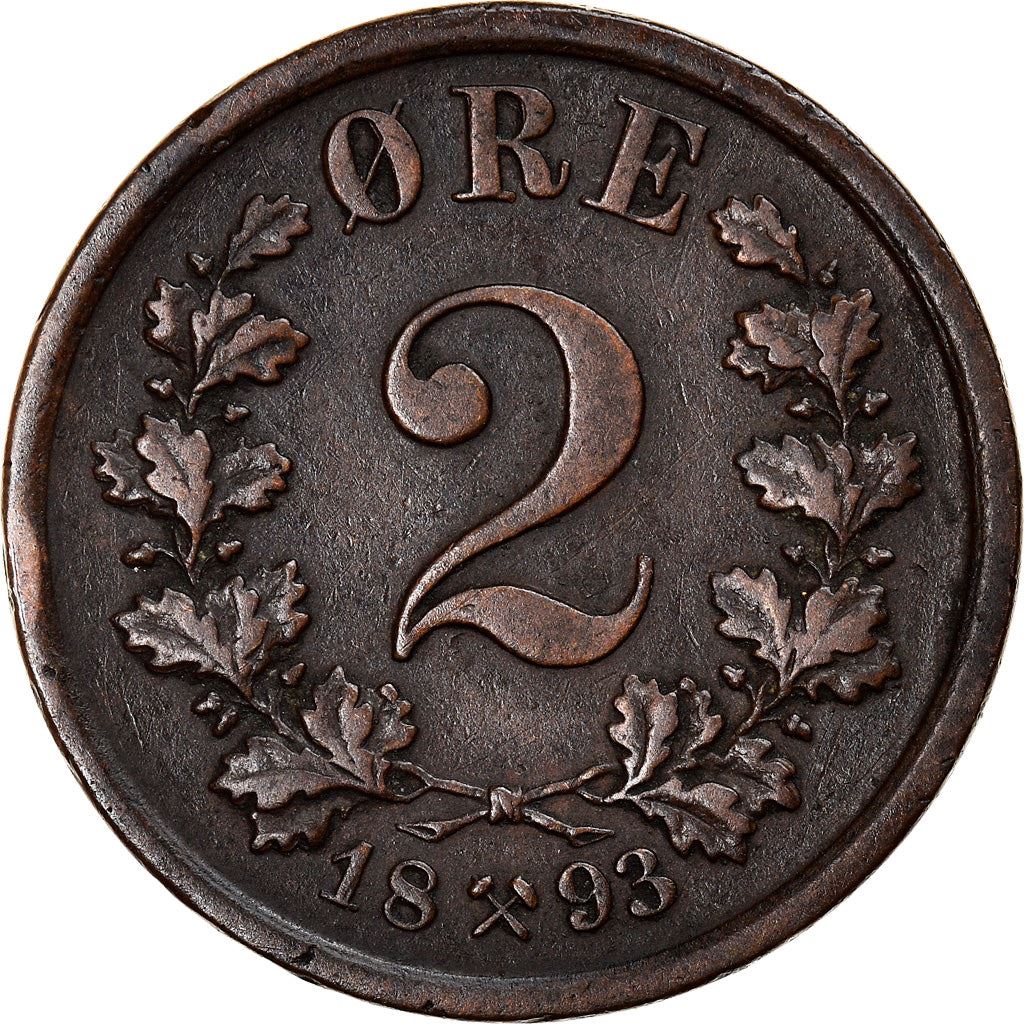 Norge | 2 Øre Mønt | Oscar II | KM:353 | 1876 - 1902