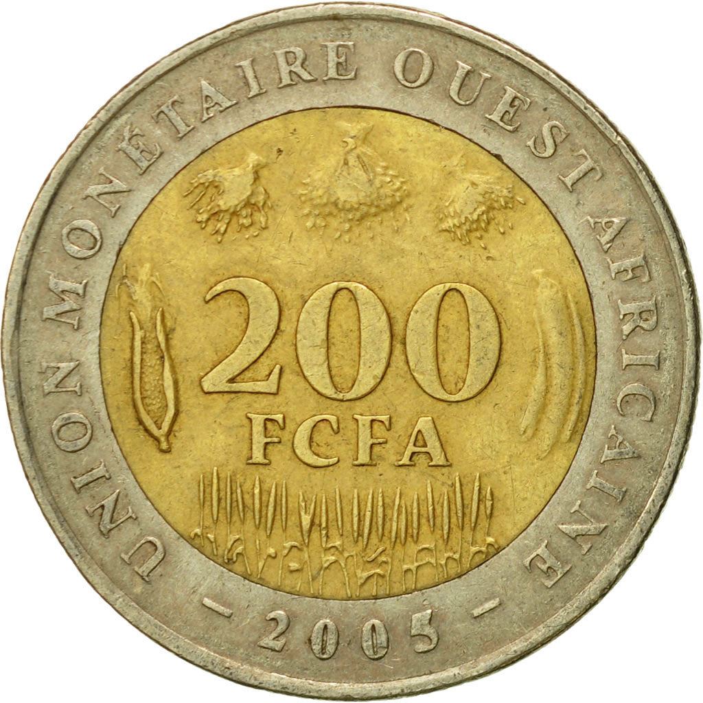 Western African States | 200 Francs Cfa Coin | Emblem of Central Africa | Crops | Km:14 | 2003 - 2018