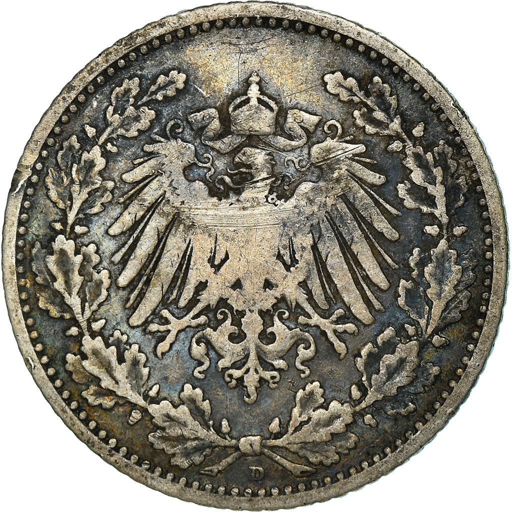 German Empire 1/2 Mark Coin | Deutsches Reich | Wilhelm II | Type 2 | KM17 | 1905 - 1919