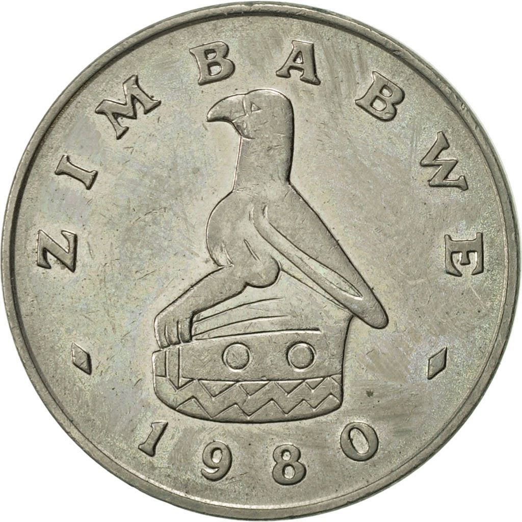 Zimbabwe | 50 Cents Coin | Radiant sun rising | Km:5 | 1980 - 1997